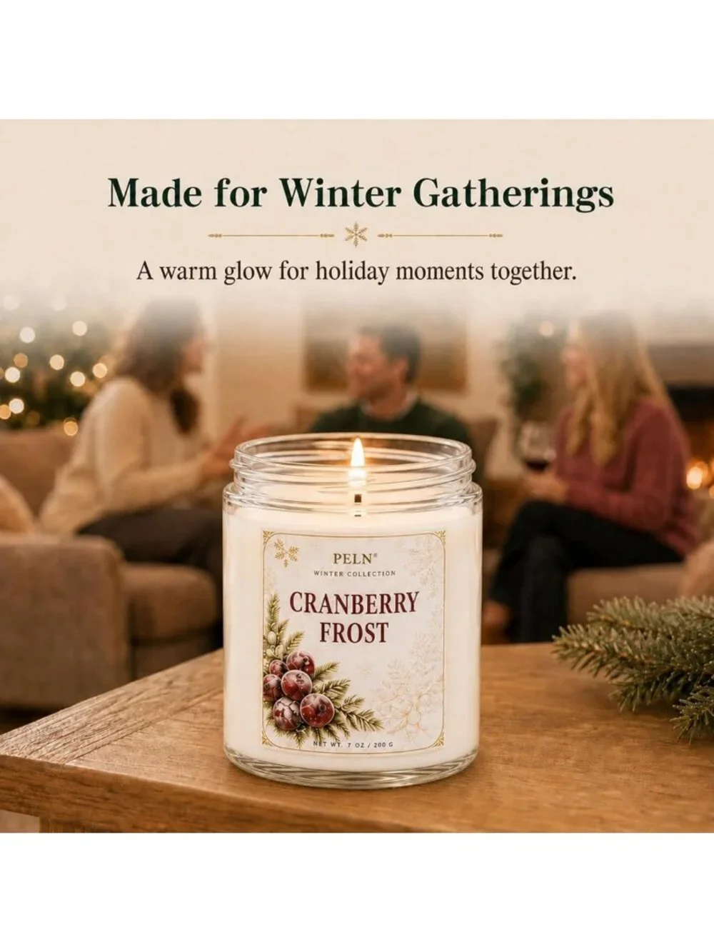 6-Pack Soy Candles Gift Set - 7 oz Winter Christmas Scented Candles for Home